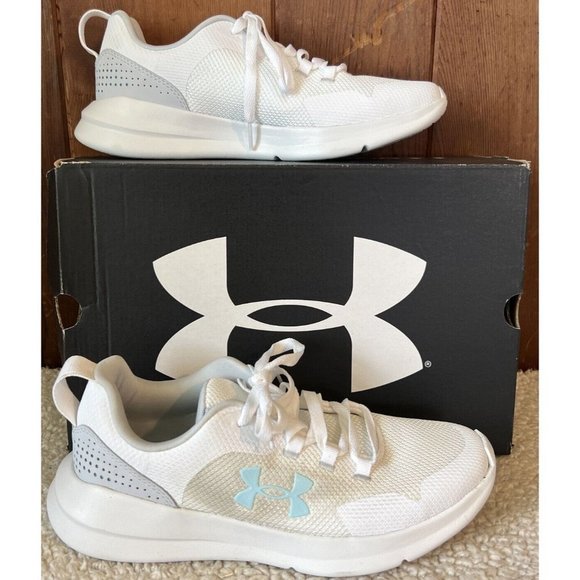 Under Armour Shoes - Under Armour UW W Essential Sneakers White/Breeze (3022955-103) Womens Sz 8.5